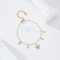 Pulsera estrella de mar y circonitas acero