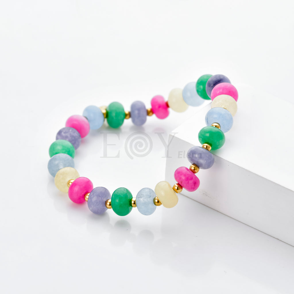 Pulsera colores piedras redondas