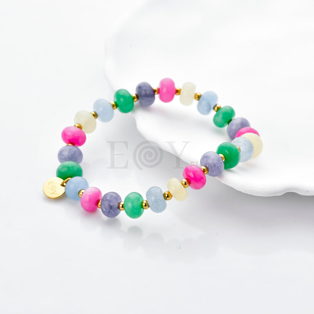 Pulsera colores piedras redondas