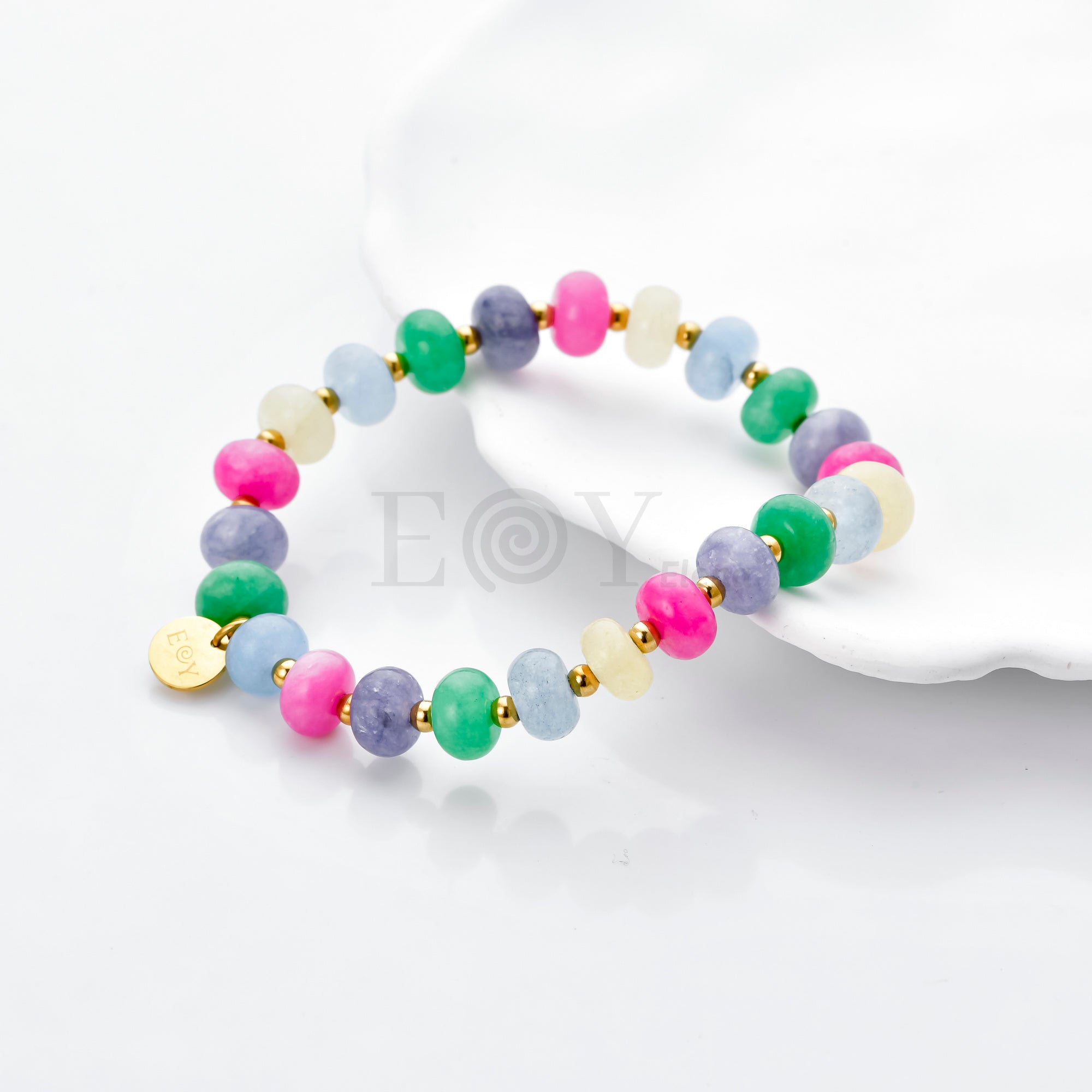 Pulsera colores piedras redondas
