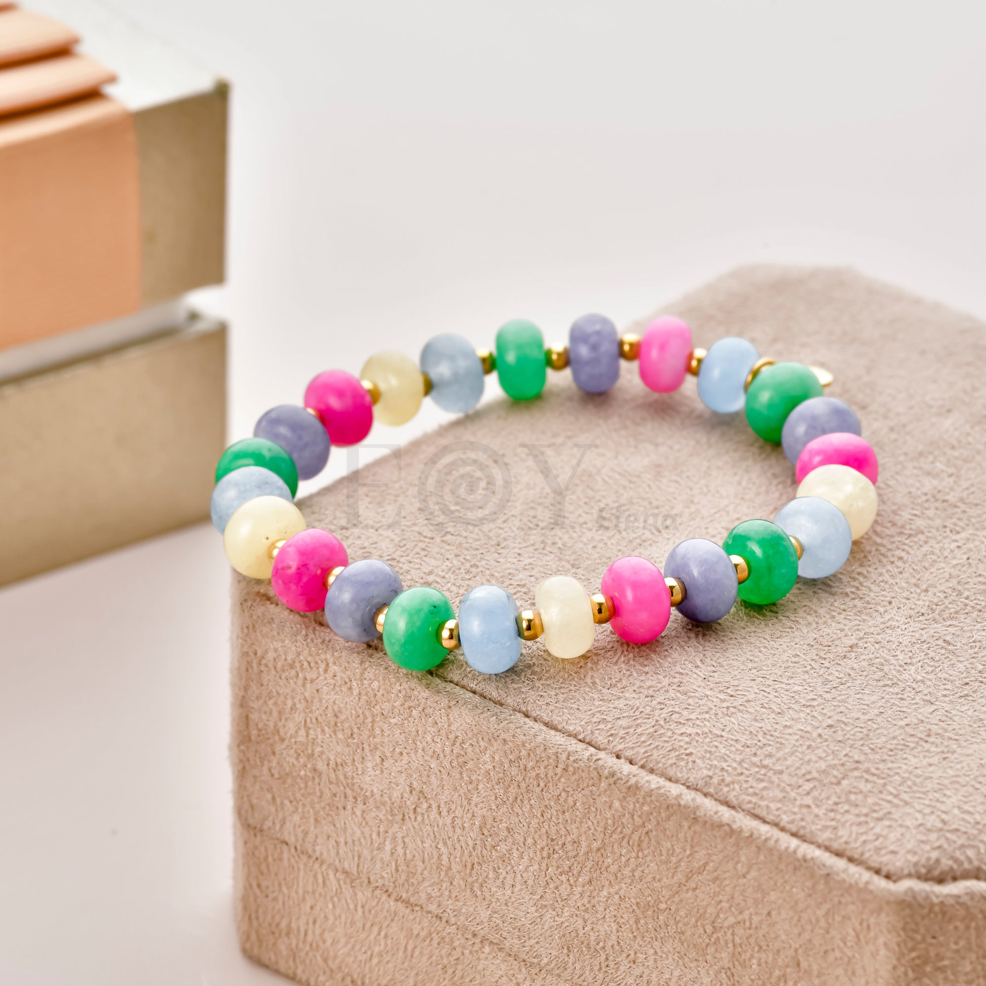 Pulsera colores piedras redondas