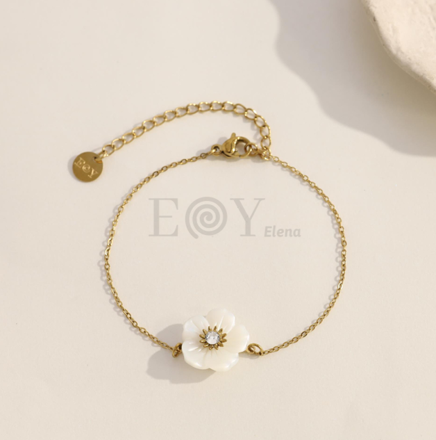 Pulsera flor blanca