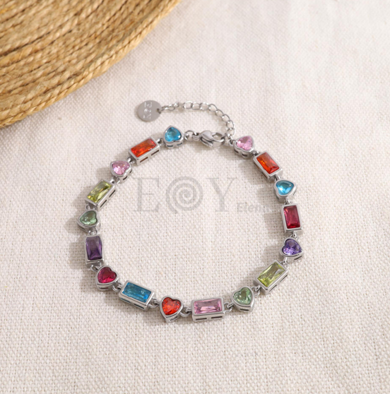 Pulsera con circonitas formas