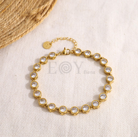 Pulsera con circonitas redondas