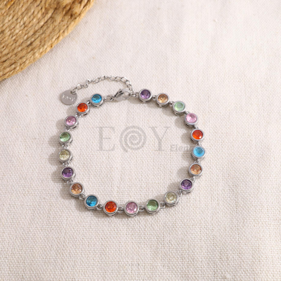 Pulsera con circonitas redondas