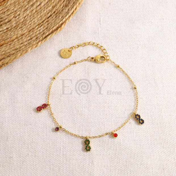 Pulsera infinito y circonitas