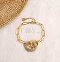 Pulsera forma entrelazada circonitas