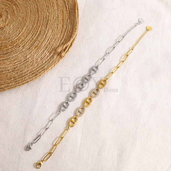 Pulsera de figuras con circonitas