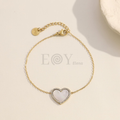 Pulsera corazón nacar y circonitas