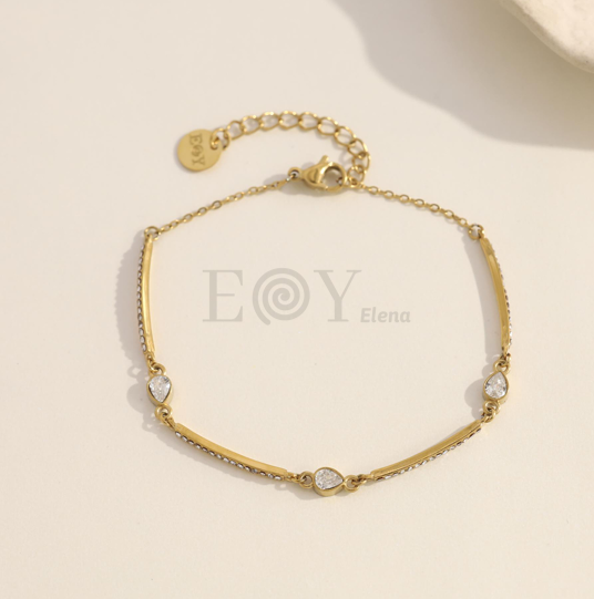 Pulsera con circonitas lágrima