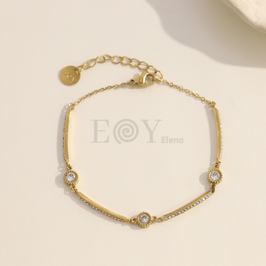 Pulsera con circonita redonda