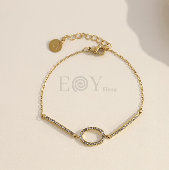 Pulsera con círculo circonitas