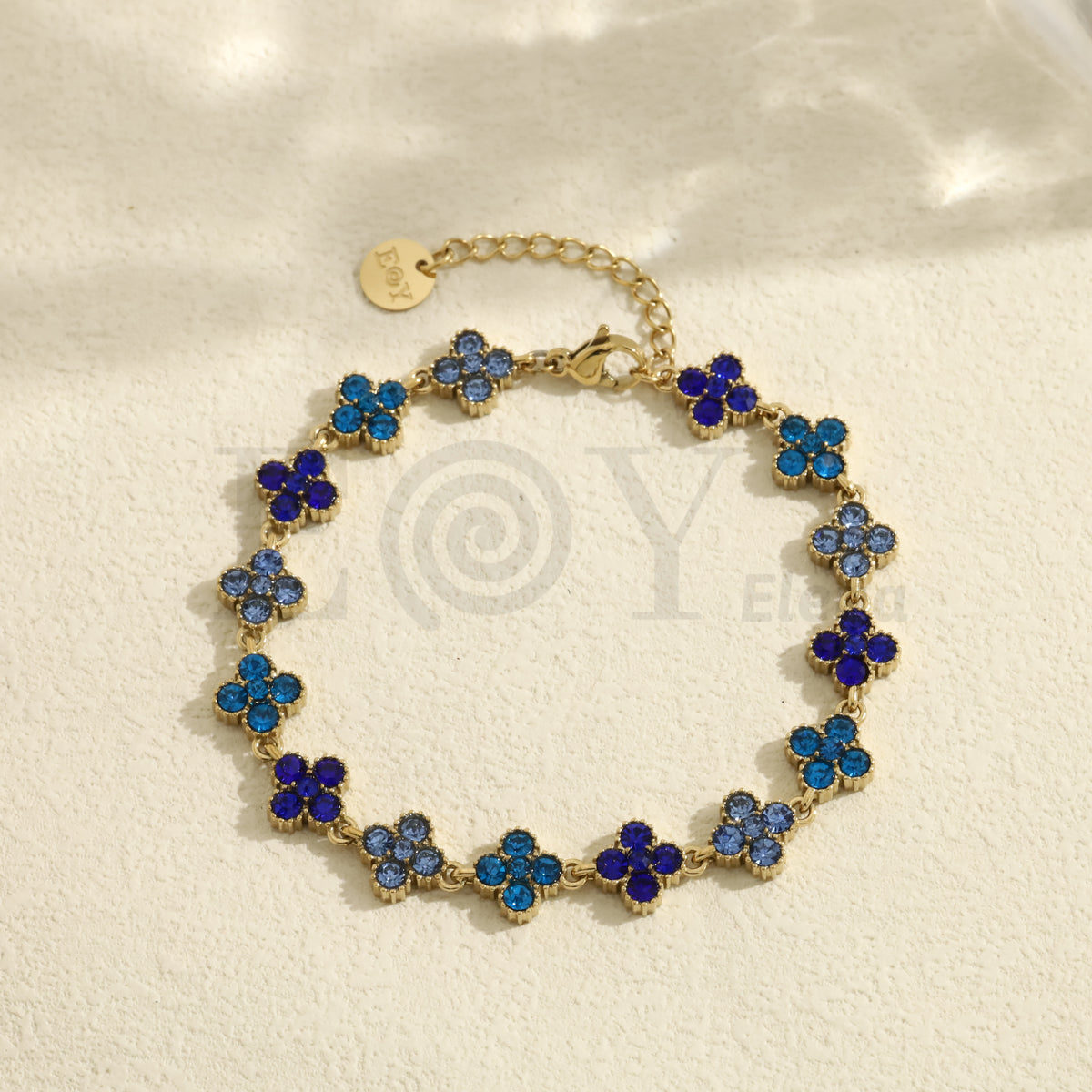 Pulsera trébol color acero