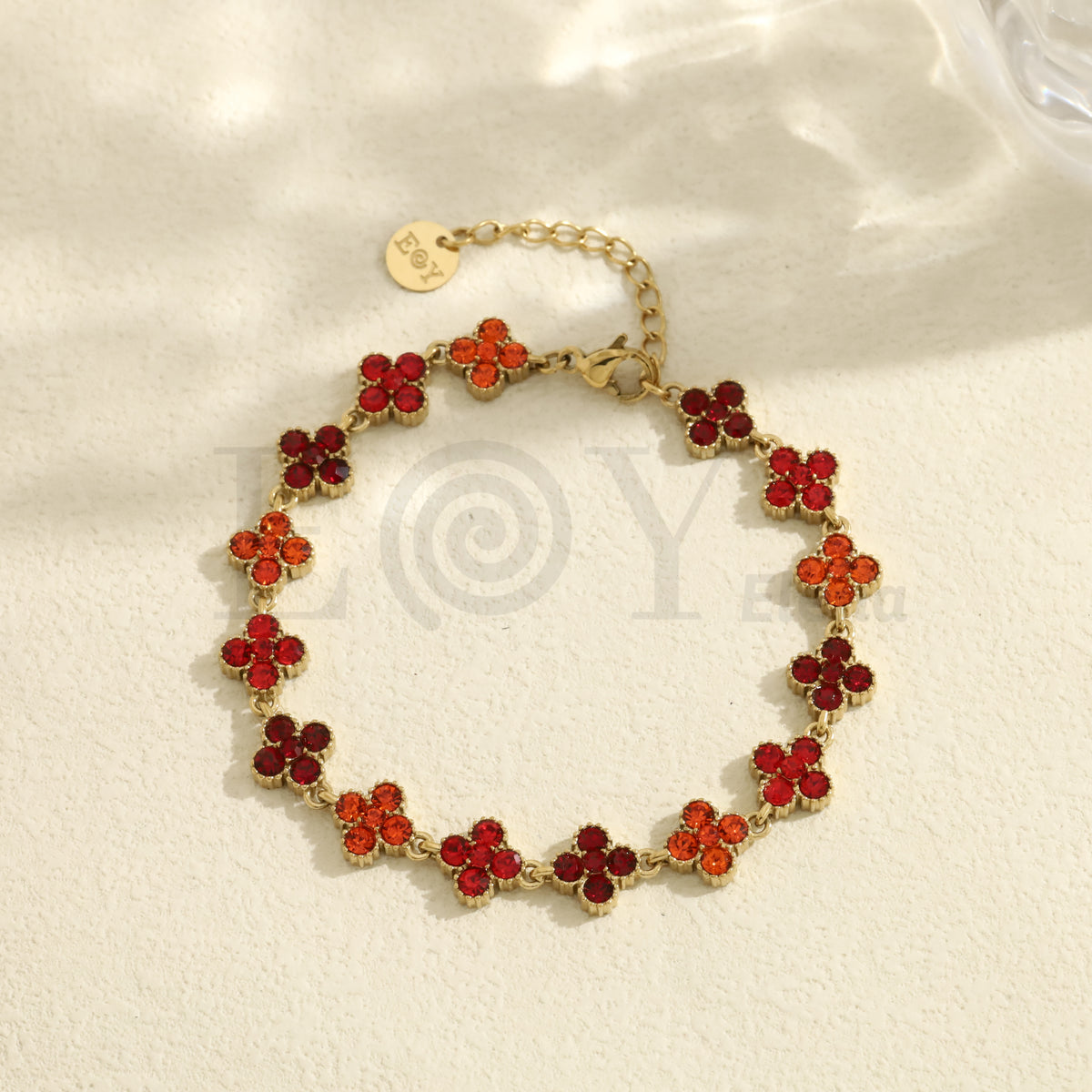 Pulsera trébol color acero