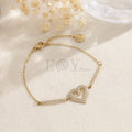 Pulsera corazón dorada con circonitas