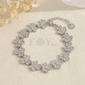 Pulsera de flores completas con circonitas