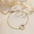 Pulsera con chapa blanca y circonitas