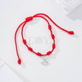 Pulsera siete nudos rojos con Virgen del Rocío
