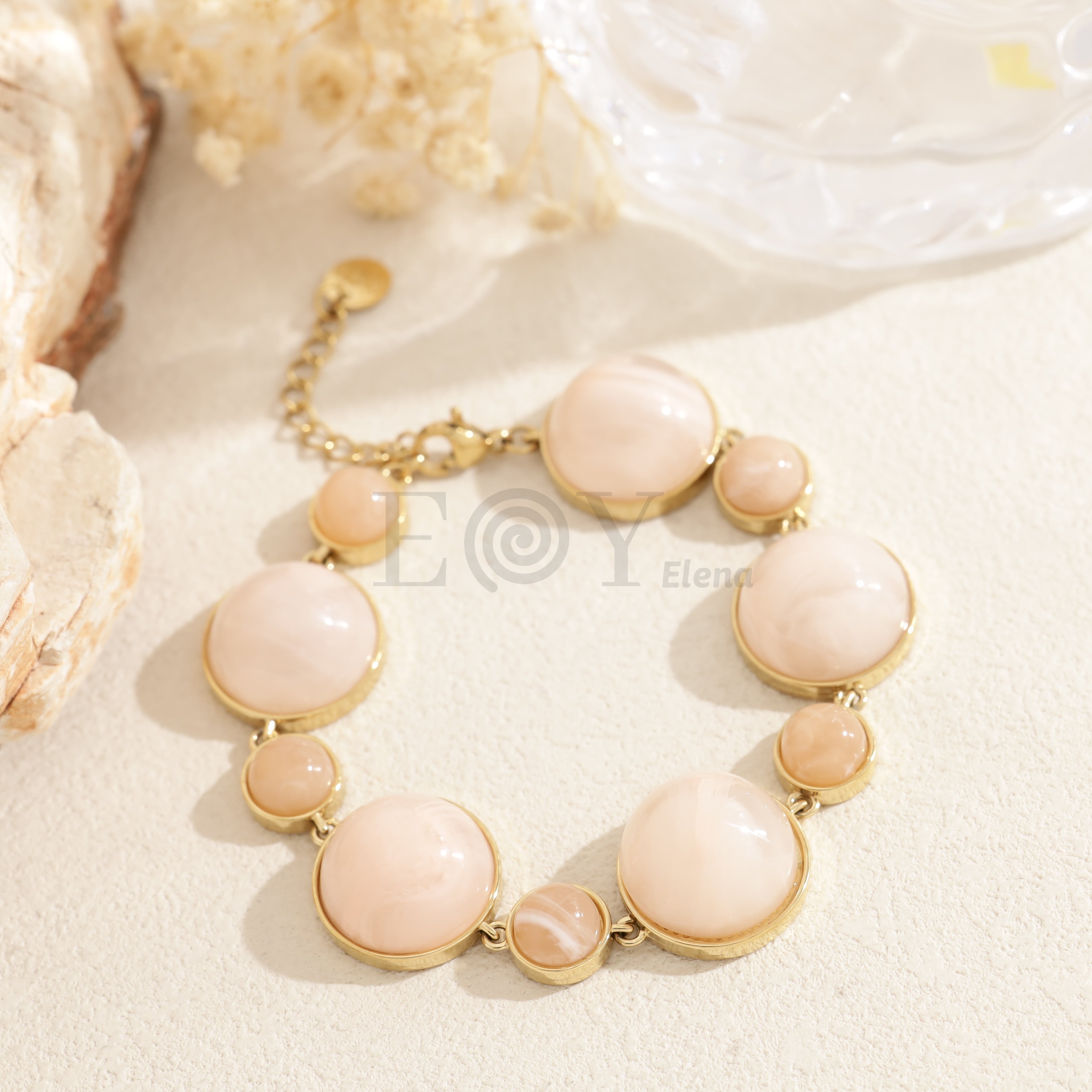 Pulsera de piedras doble tamaño