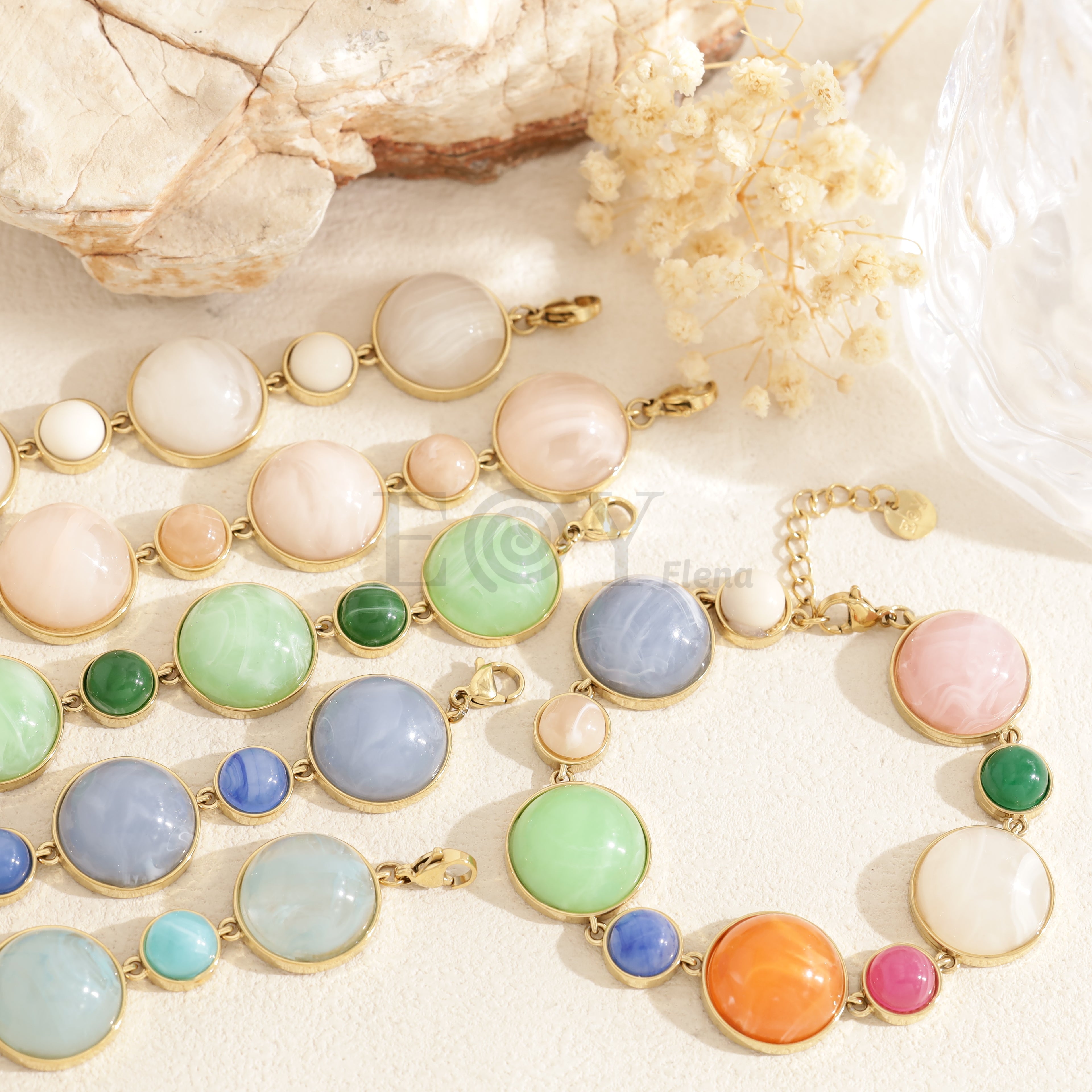 Pulsera de piedras doble tamaño