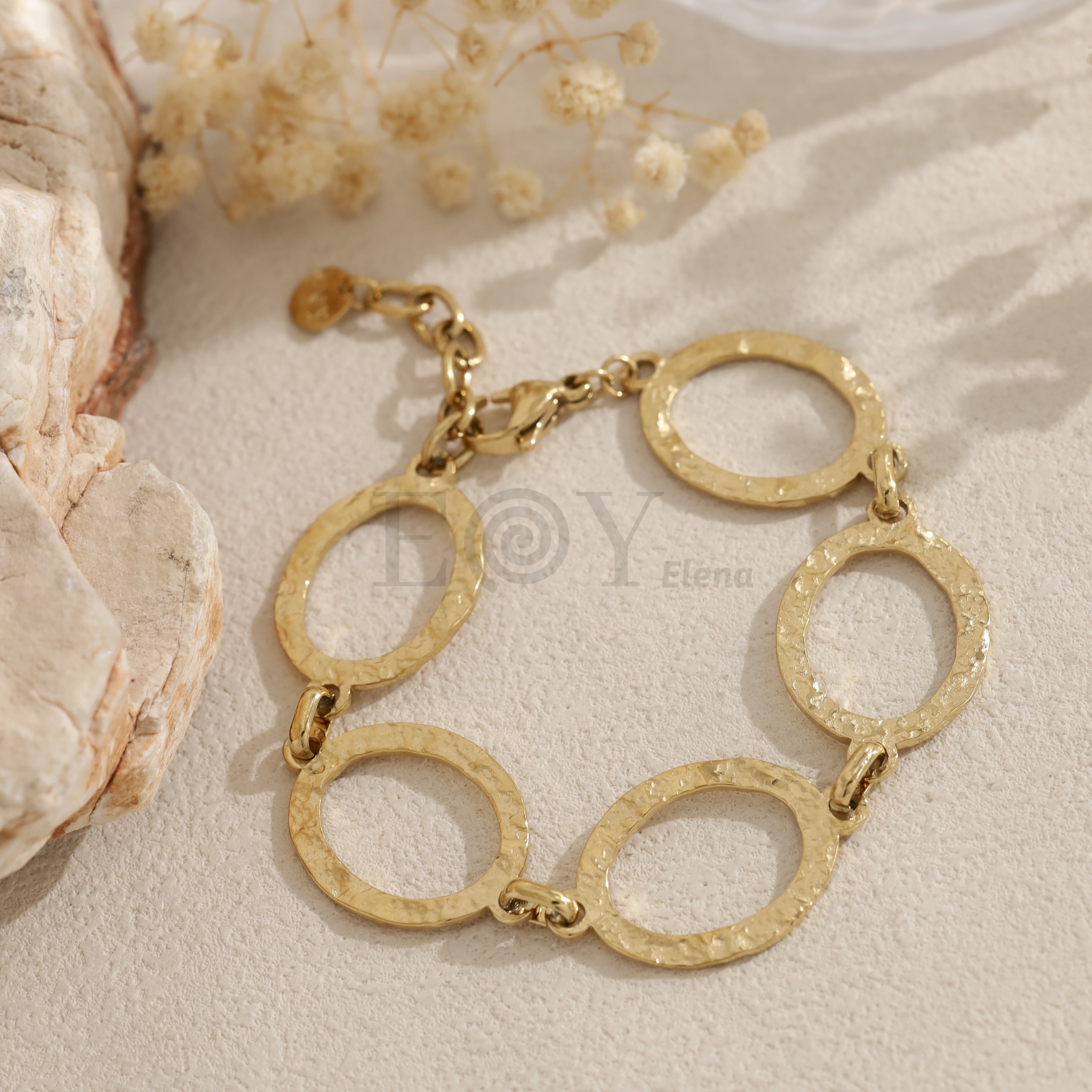 Pulsera de eslabones óvalos huecos