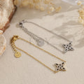 Pulsera de cadena con nudo de bruja de circonitas