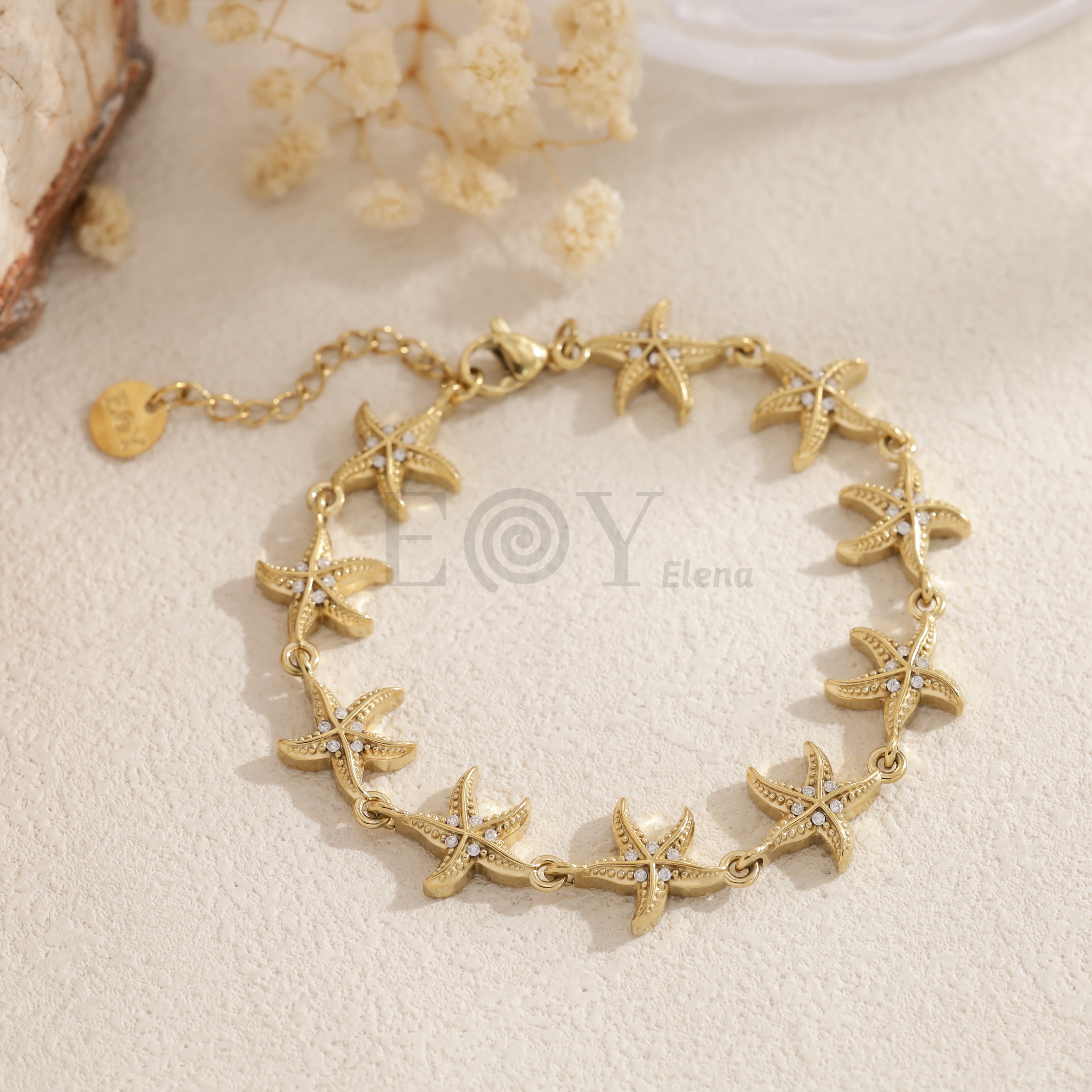 Pulsera estrellas de mar dorada