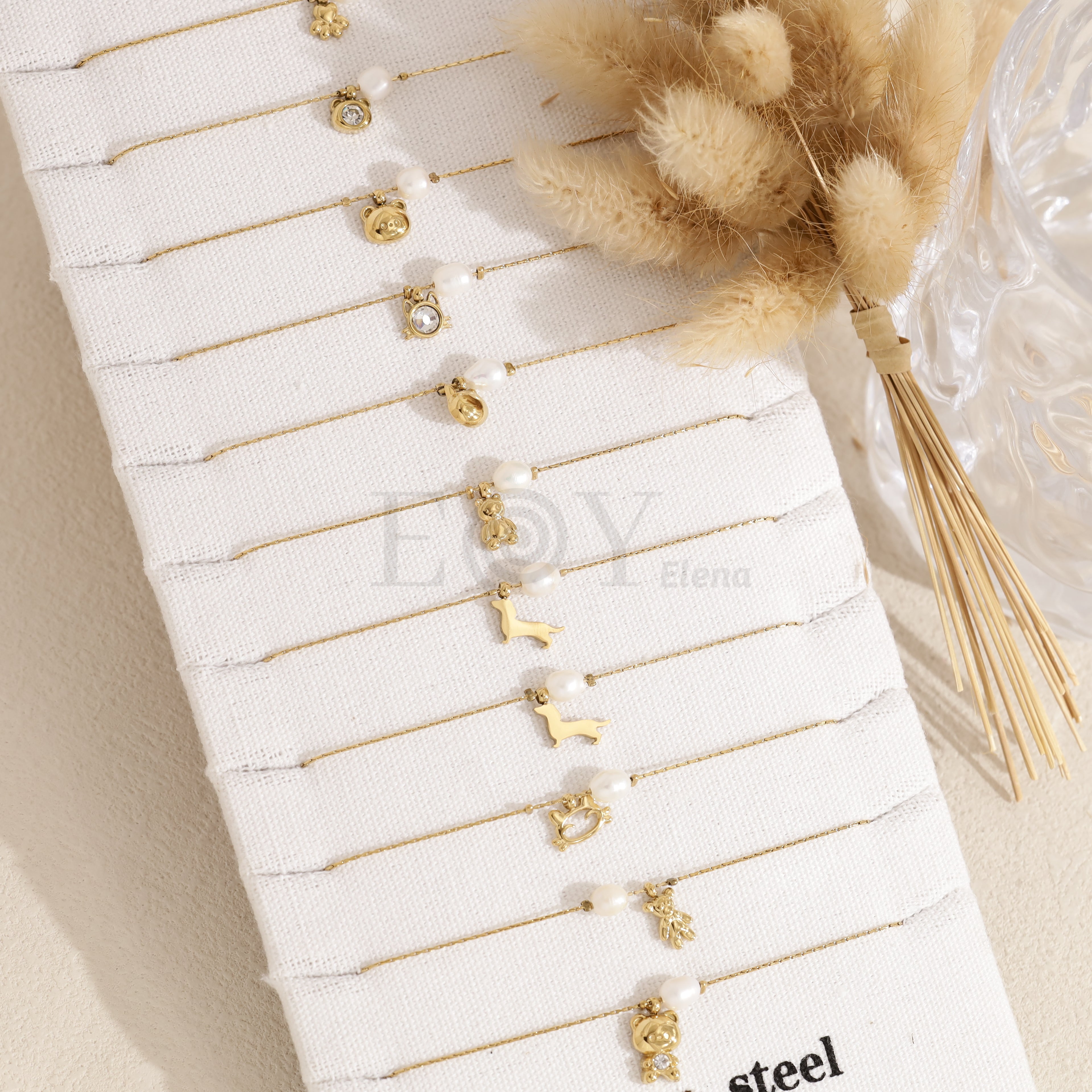 Pack pulsera con perla acero