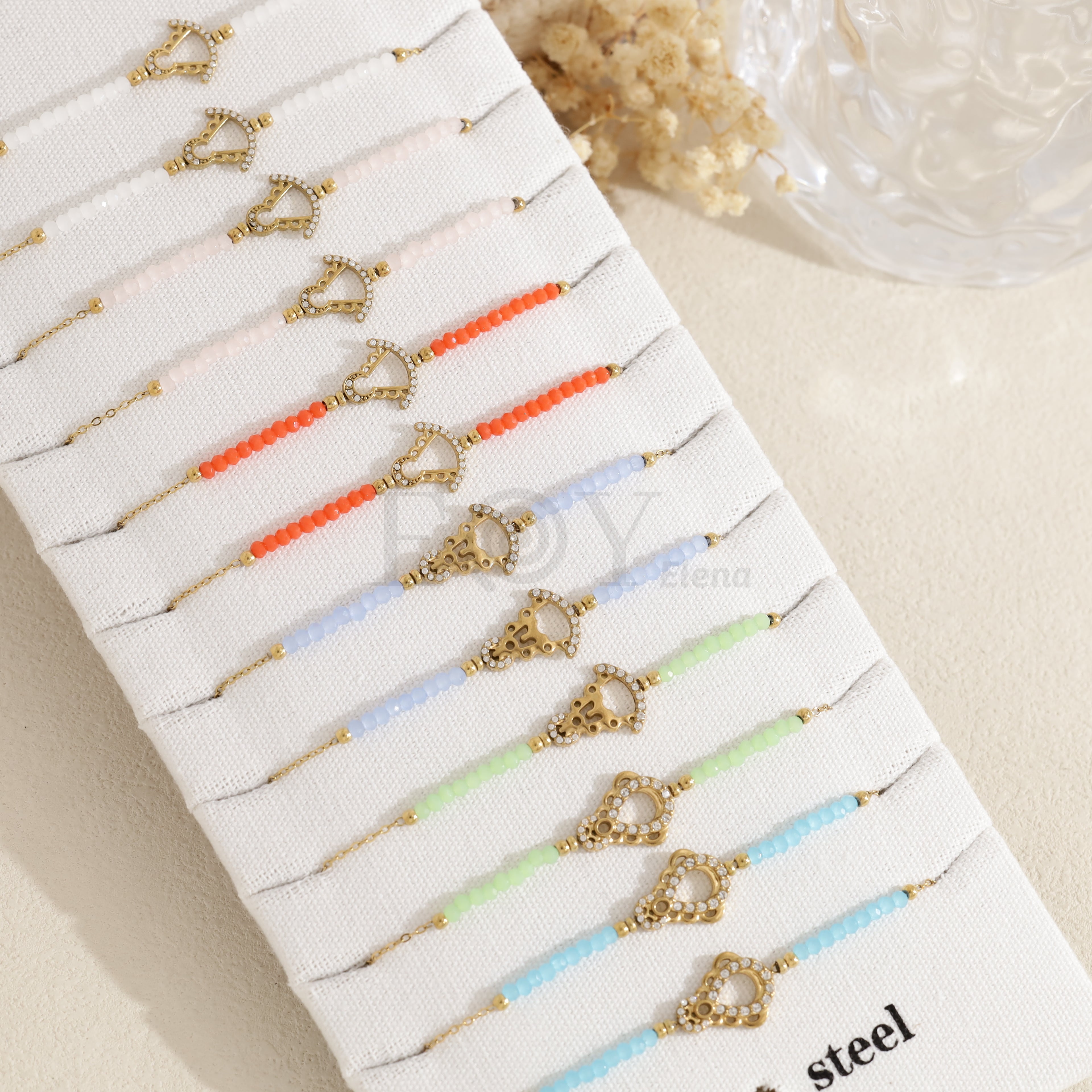 Pack 12 pulseras Virgen del Rocío color