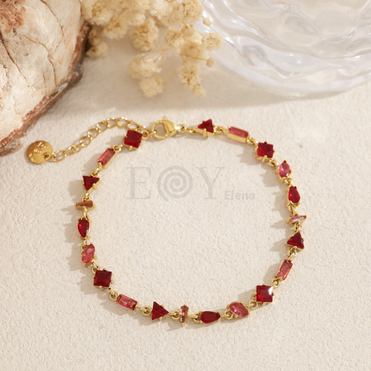 Pulsera piedras irregulares color acero