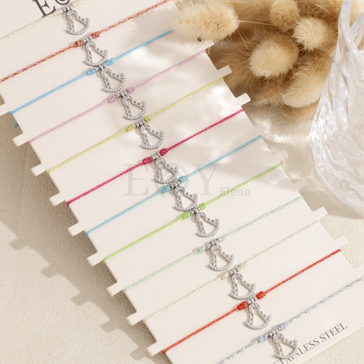 Pack pulseras cuerda color Virgen del Rocío