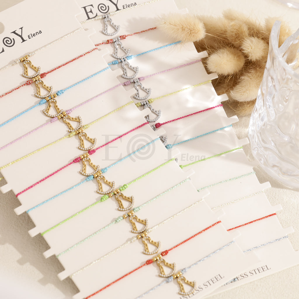 Pack pulseras cuerda color Virgen del Rocío