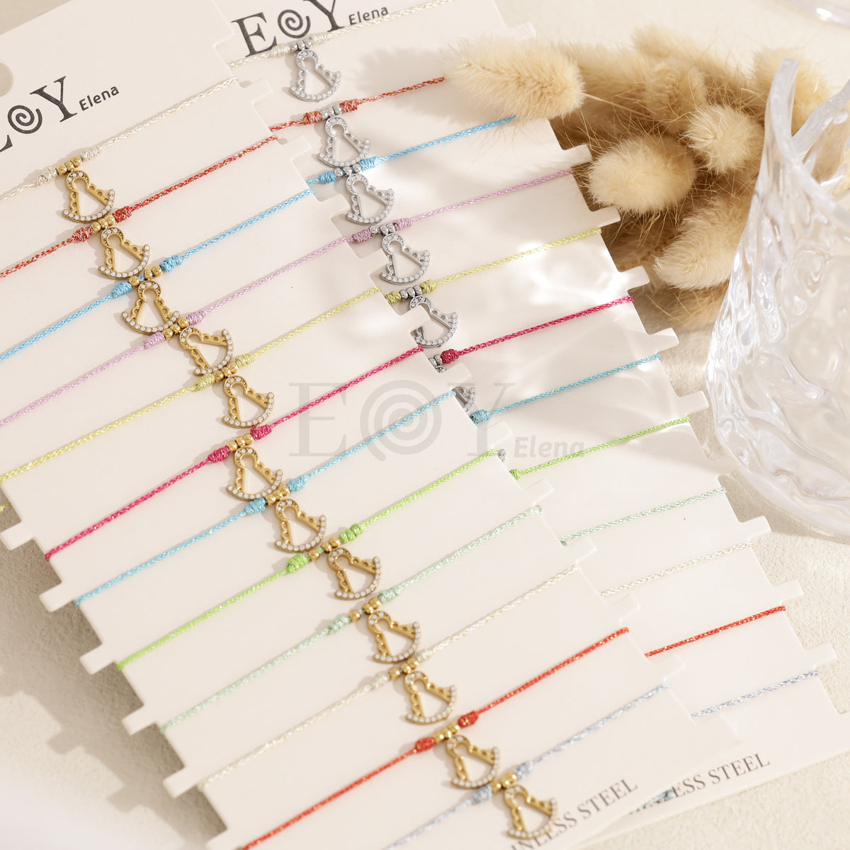 Pack pulseras cuerda color Virgen del Rocío