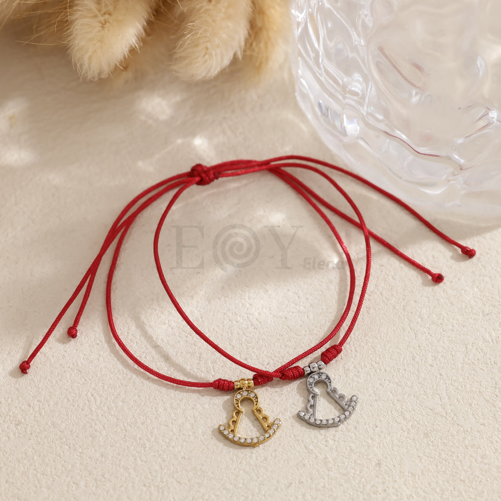 Pack 12 pulseras cuerda roja con Virgen del Rocío