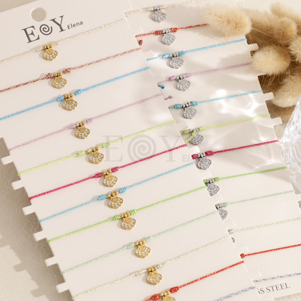 Pack pulsera cuerda con concha