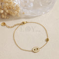Pulsera con detalle blanco acero