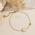 Pulsera con chapas redondas marinas acero