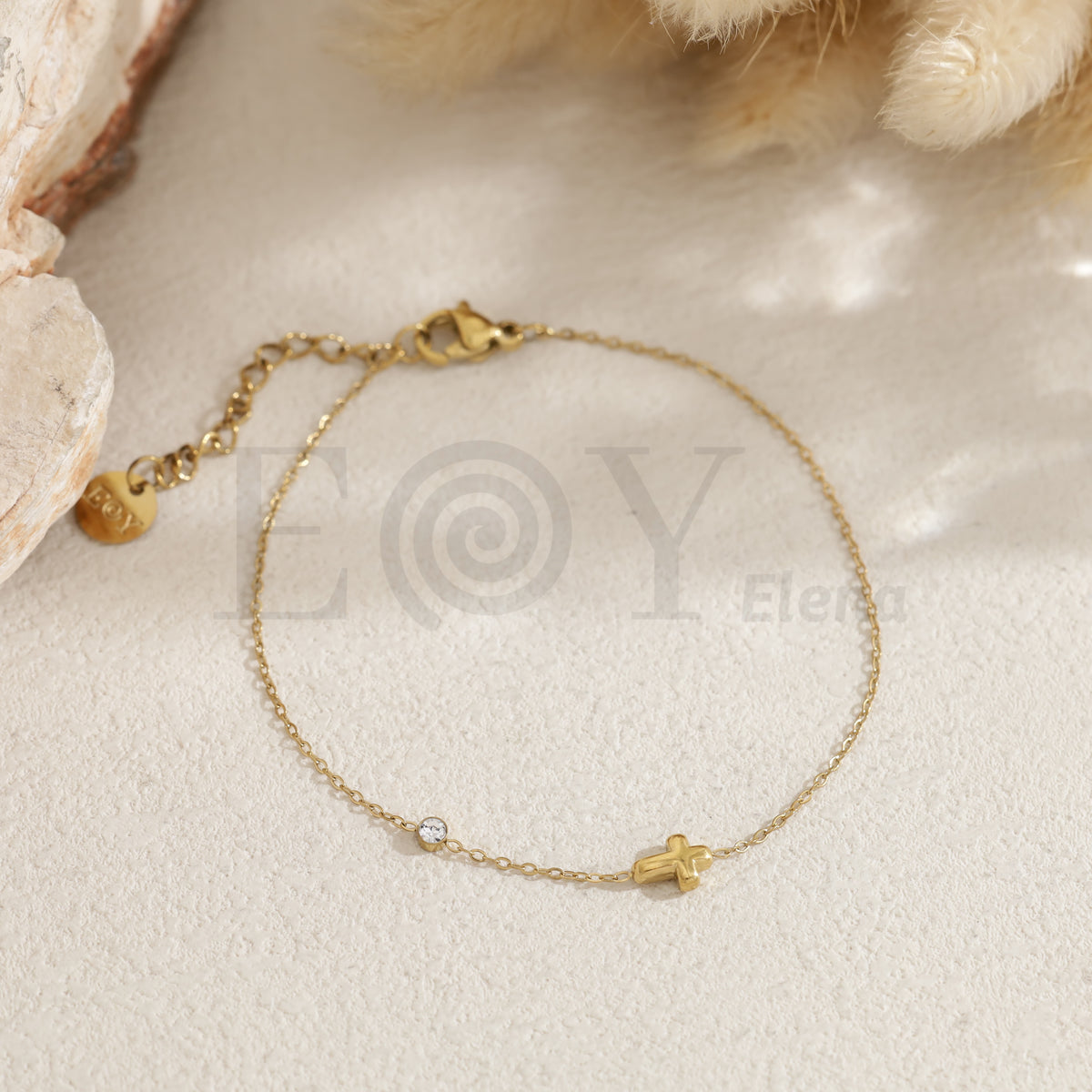 Pulsera de cruz de acero