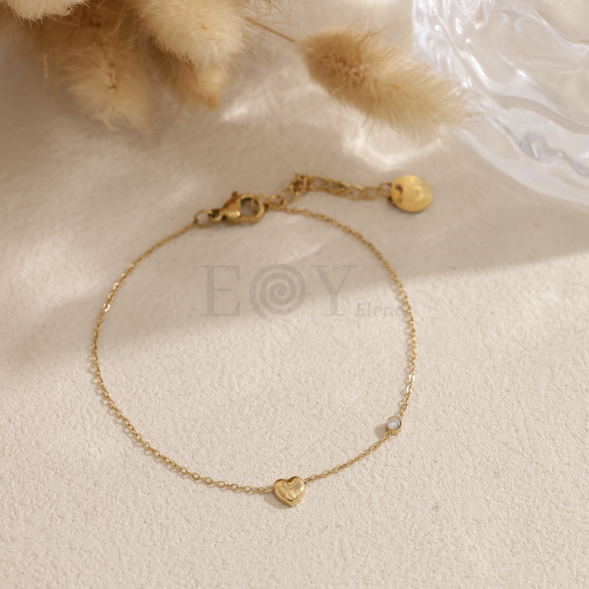 Pulsera con corazón acero