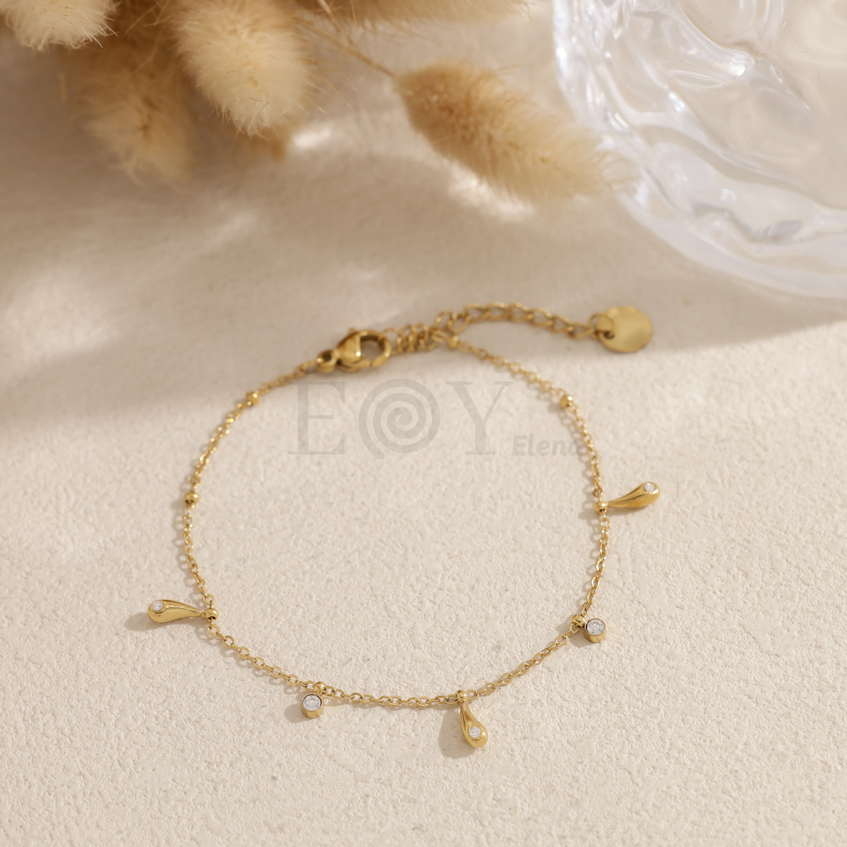 Pulsera con gotas y circonitas