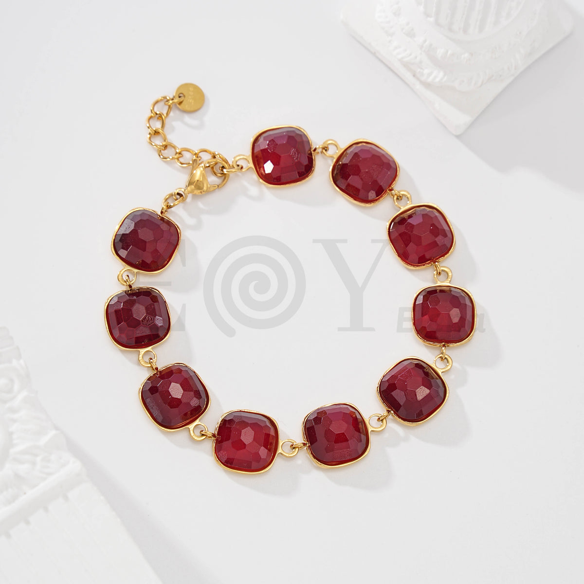 Pulsera de piedras de colores de acero