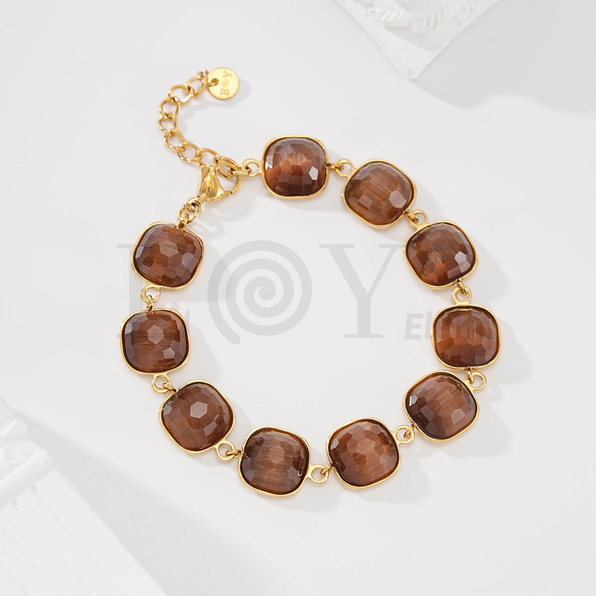 Pulsera de piedras de colores de acero