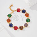 Pulsera de piedras de colores de acero