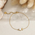 Pulsera oso con perla acero