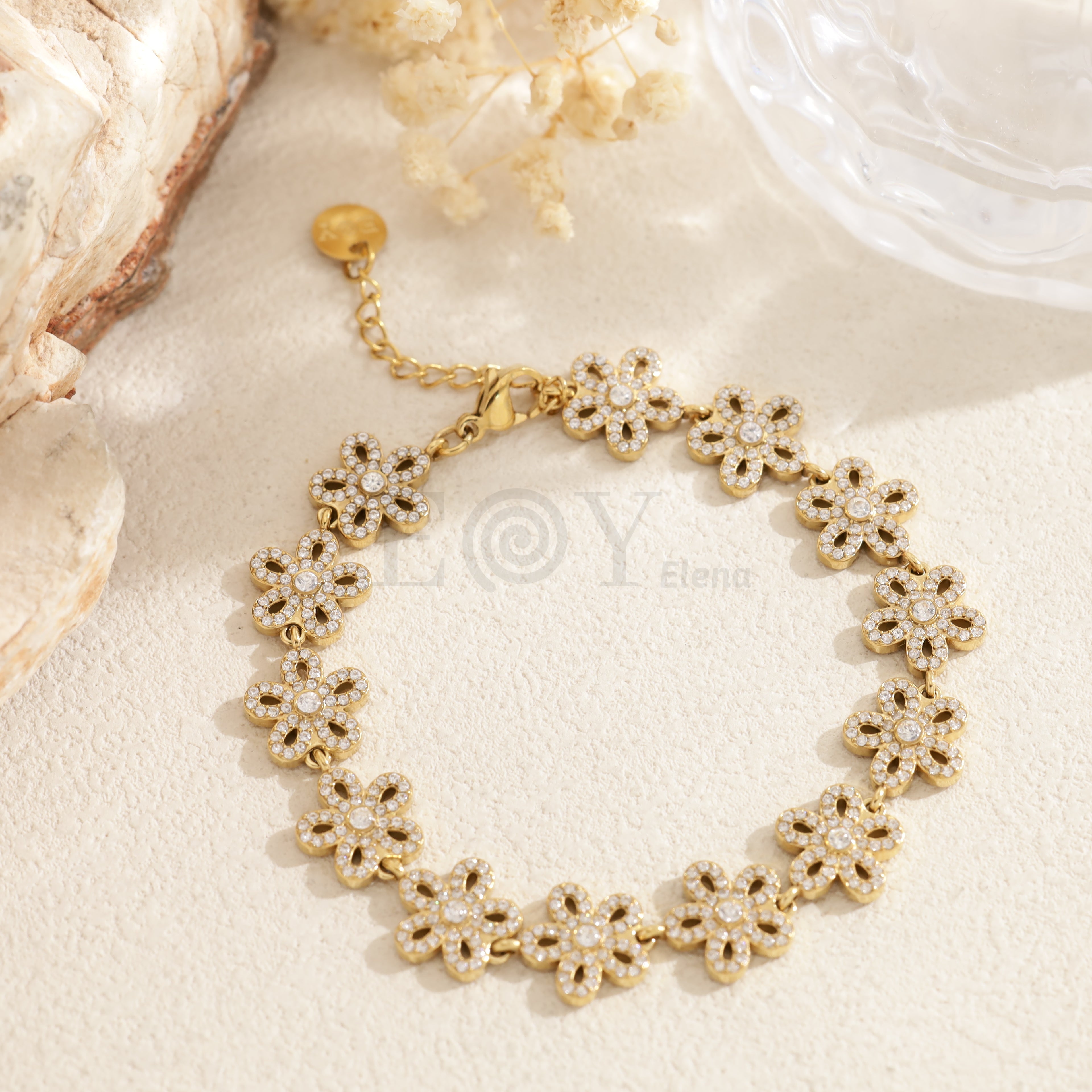 Pulsera flor circonitas