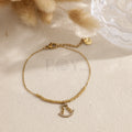 Pulsera Virgen del Rocío con bolitas acero
