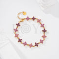 Pulsera flor color acero