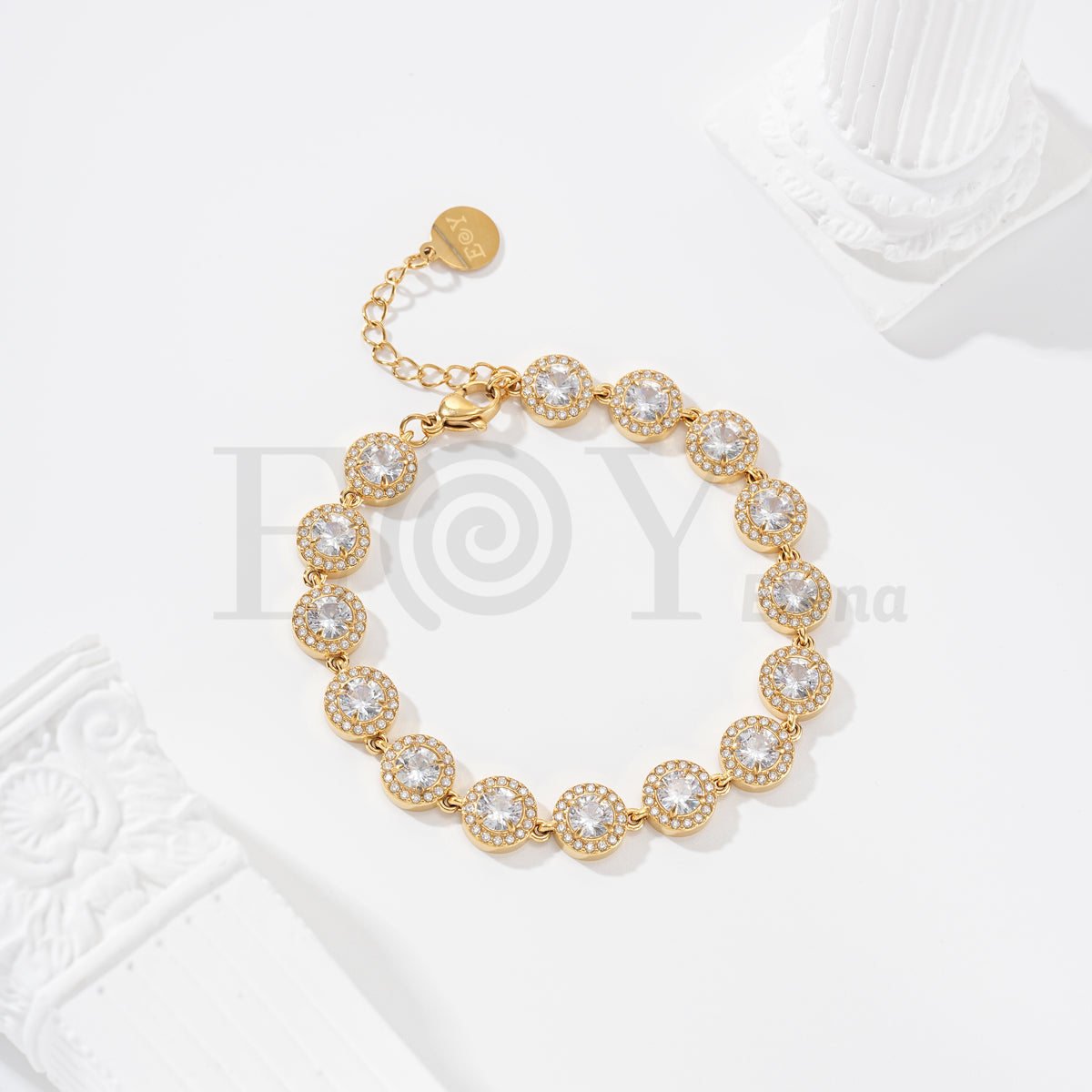 Pulsera de circonitas de acero