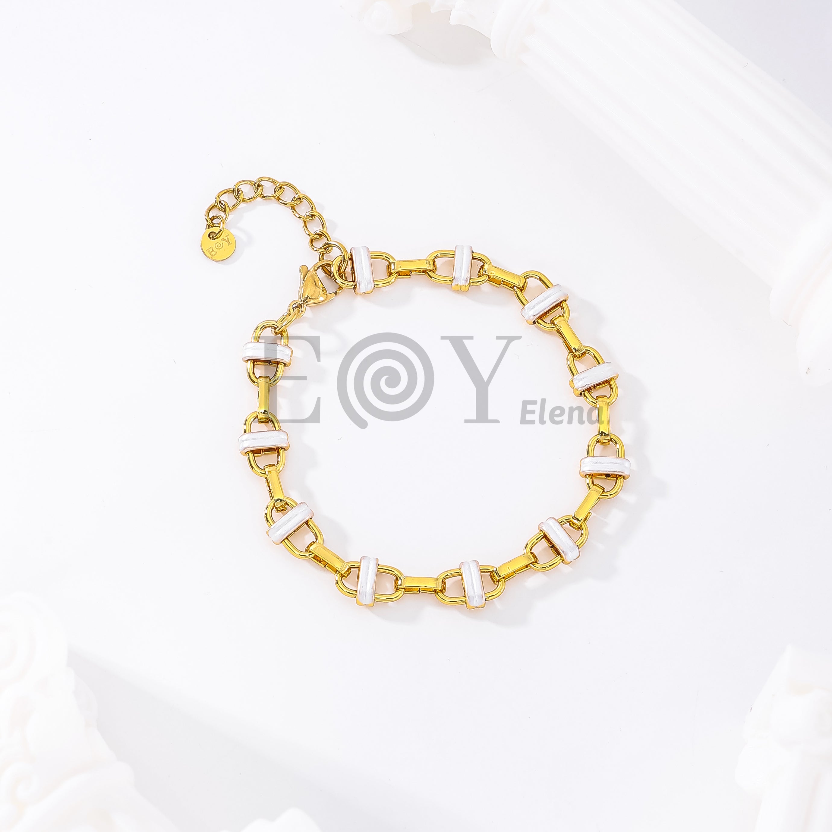 Pulsera eslabones blancos