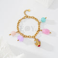 Pulsera con piedras colores y charm